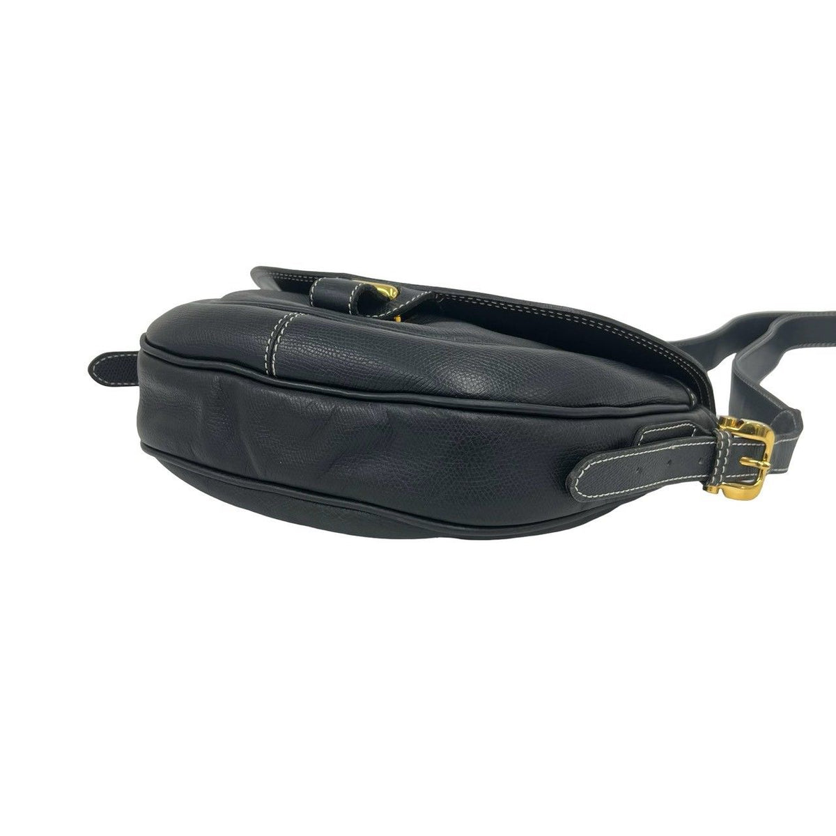 Loewe Vintage Anagram Logo Leather Shoulder Bag Pochette Dark Navy — view 8