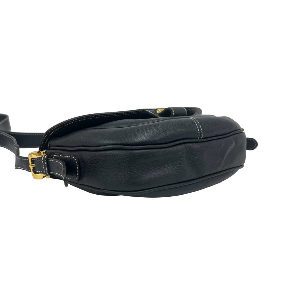 Loewe Vintage Anagram Logo Leather Shoulder Bag Pochette Dark Navy — view 7