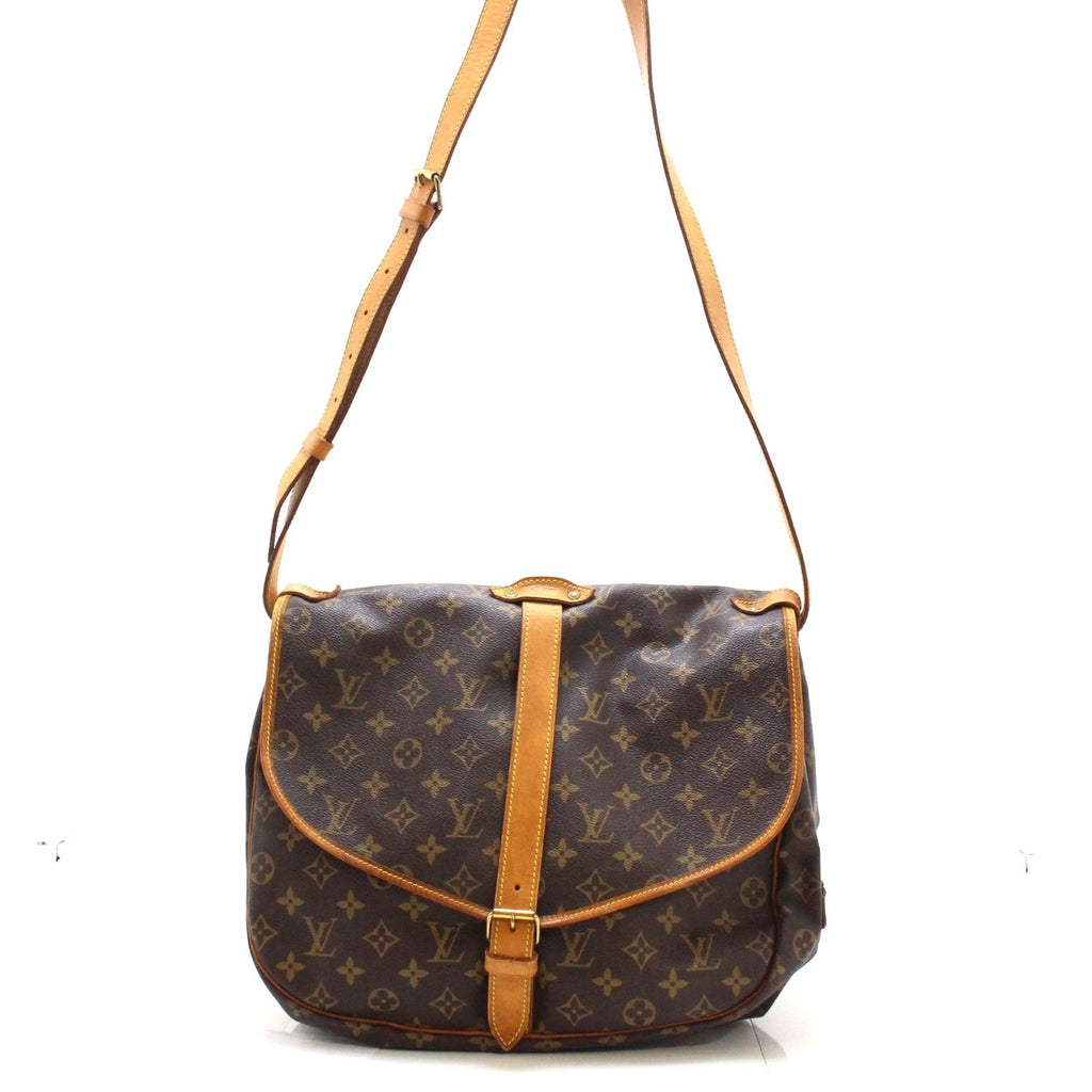 Louis Vuitton Saumur 35 Monogram Shoulder Bag Canvas Brown