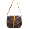 Louis Vuitton Saumur 35 Monogram Shoulder Bag Canvas Brown
