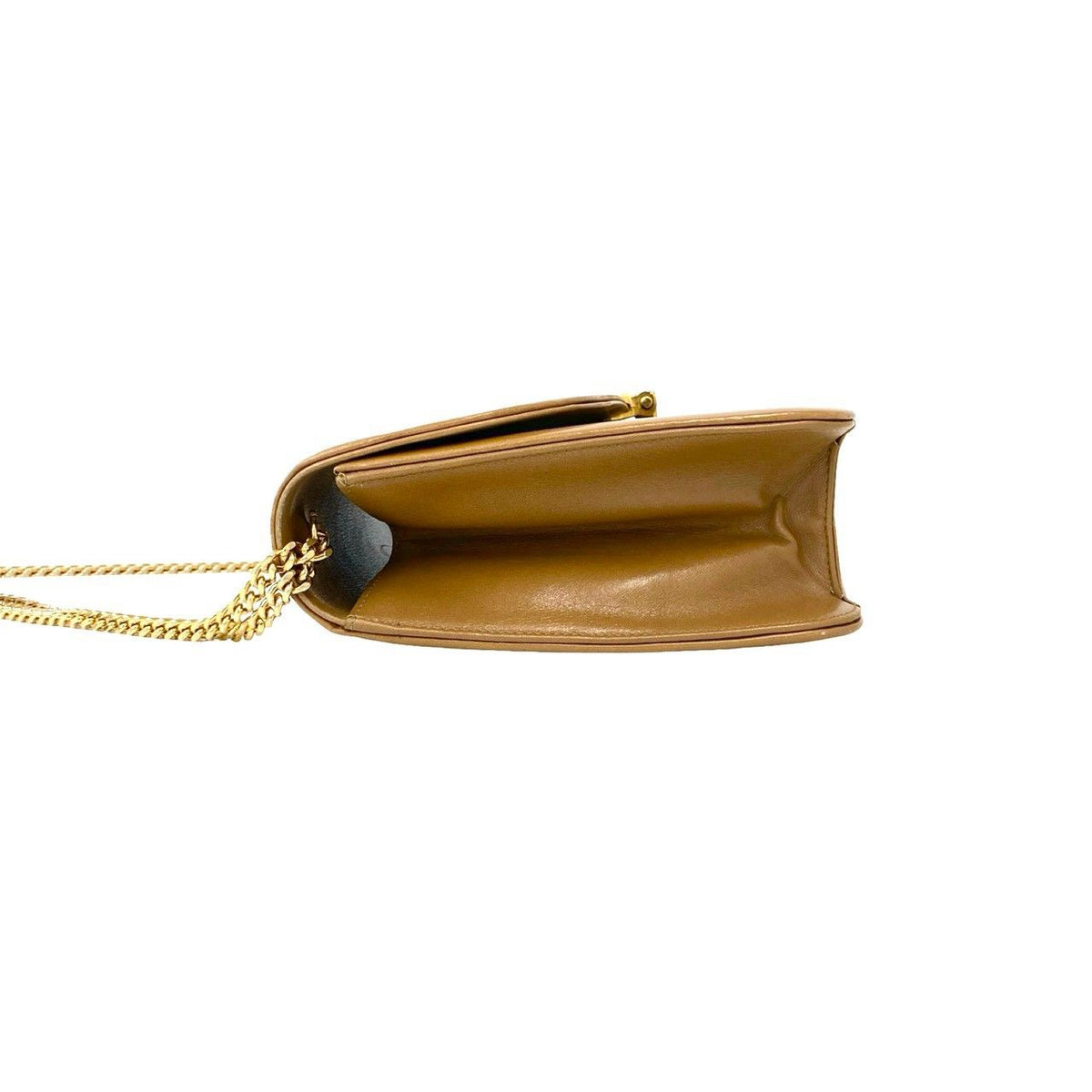 Dior Vintage CD Logo Leather 2-Way Chain Shoulder Bag Pochette Brown — view 5