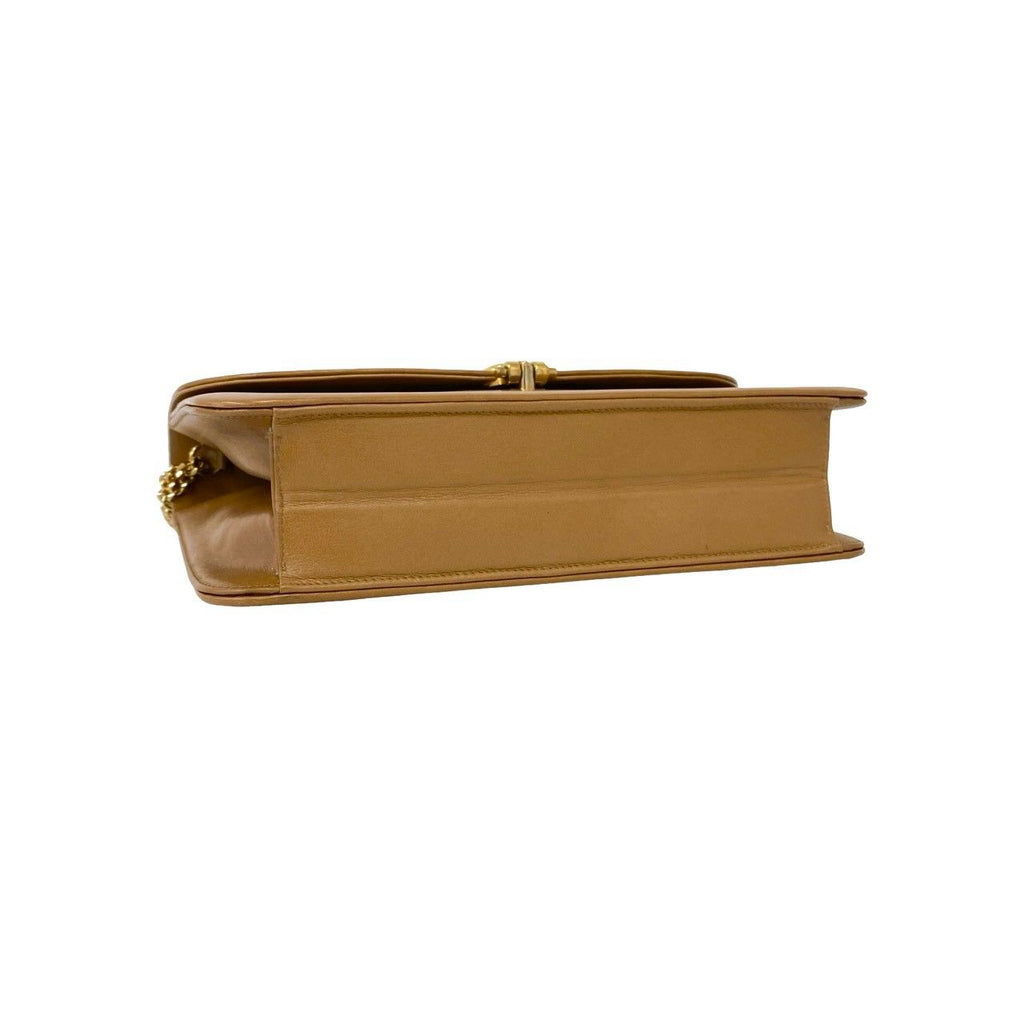Dior Vintage CD Logo Leather 2-Way Chain Shoulder Bag Pochette Brown — view 7