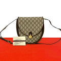Gucci Vintage Plus Logo Pattern Leather Mini Shoulder Bag Pochette Brown