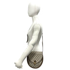 Gucci Vintage Plus Logo Pattern Leather Mini Shoulder Bag Pochette Brown — view 2
