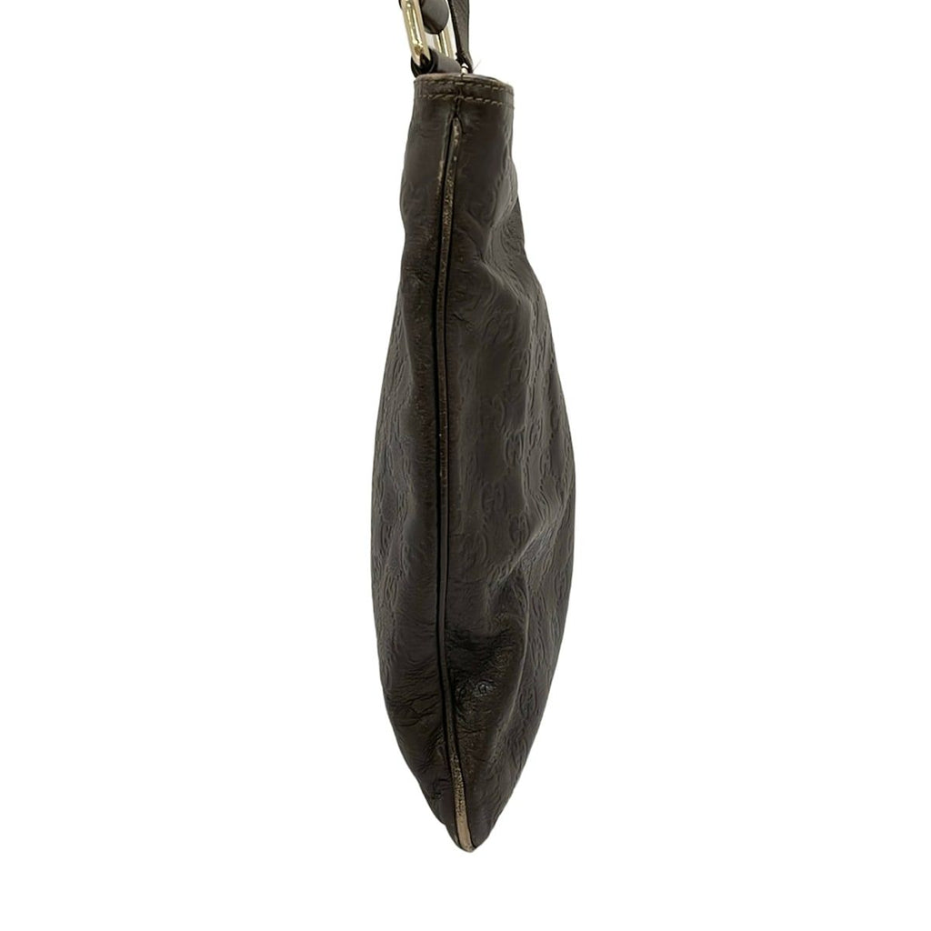 Gucci Shoulder Bag Guccissima Line Dark Brown Leather — view 2