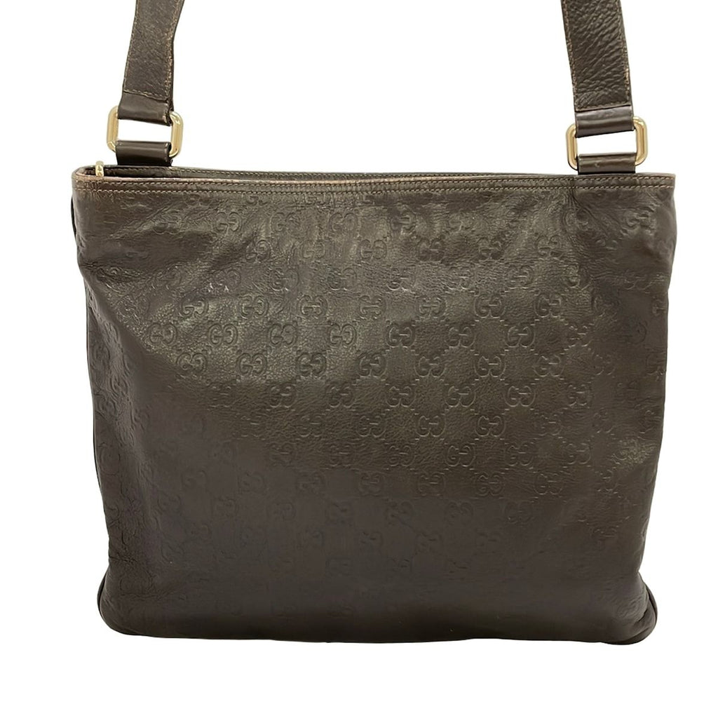 Gucci Shoulder Bag Guccissima Line Dark Brown Leather — view 3