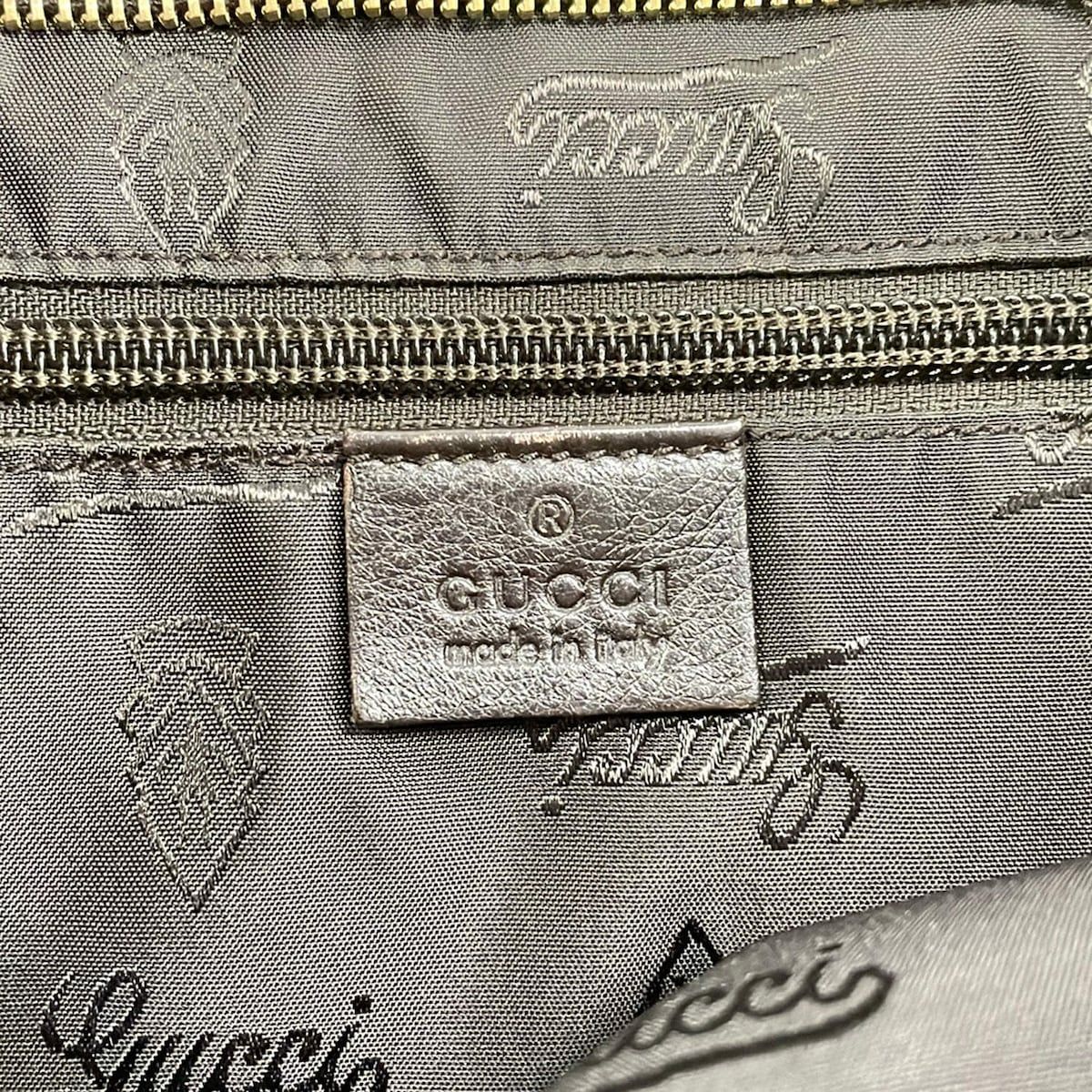 Gucci Shoulder Bag Guccissima Line Dark Brown Leather — view 8