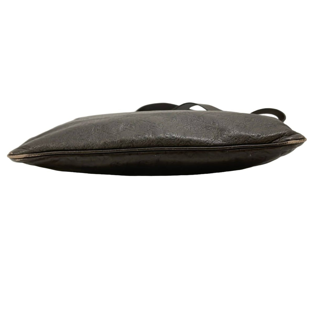 Gucci Shoulder Bag Guccissima Line Dark Brown Leather — view 5