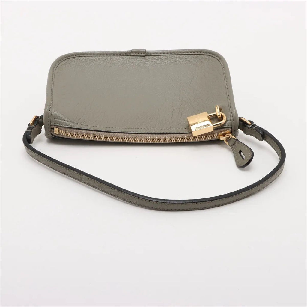 Loewe Pouch Leather Handbag Small Gray — view 5