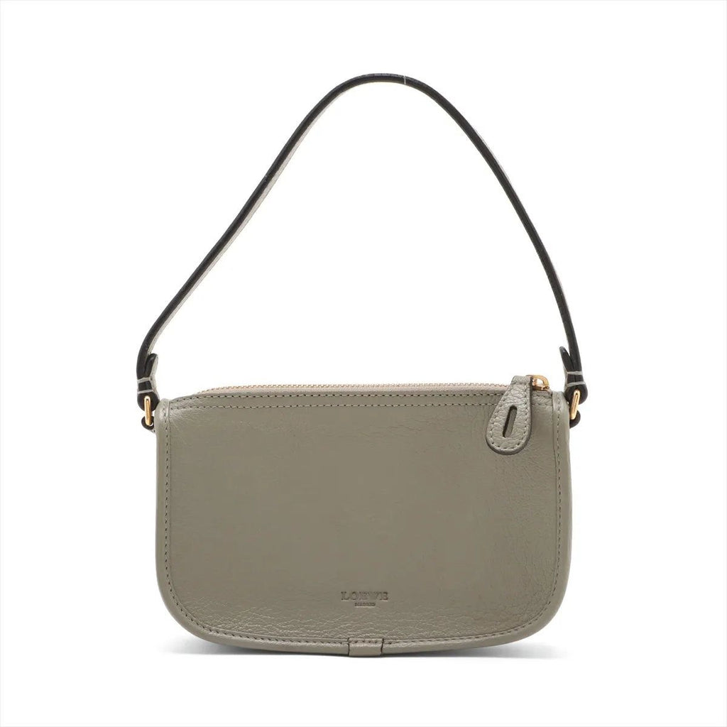 Loewe Pouch Leather Handbag Small Gray — view 2