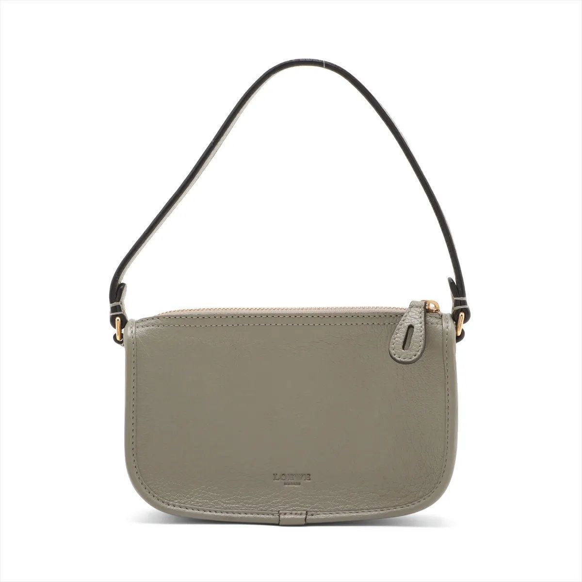 Loewe Pouch Leather Handbag Small Gray — view 2