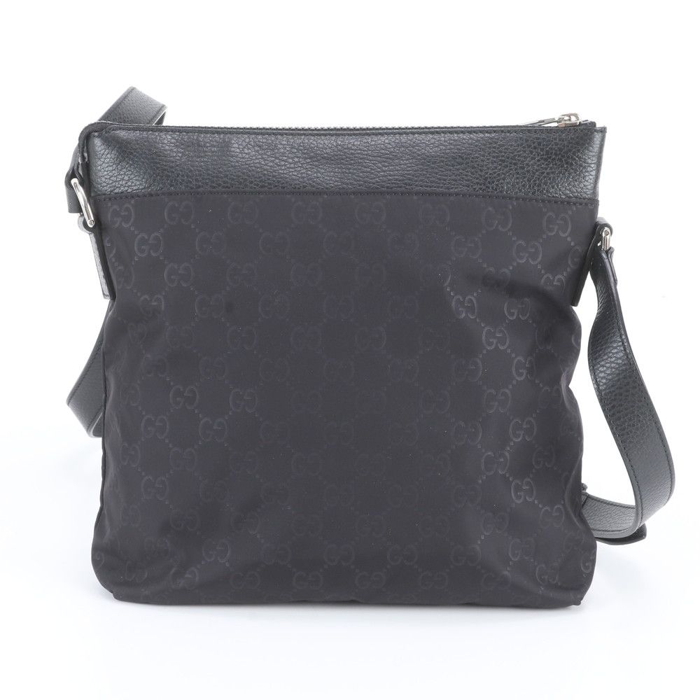 Gucci GG Nylon Leather Shoulder Bag Messenger Business Black — view 3