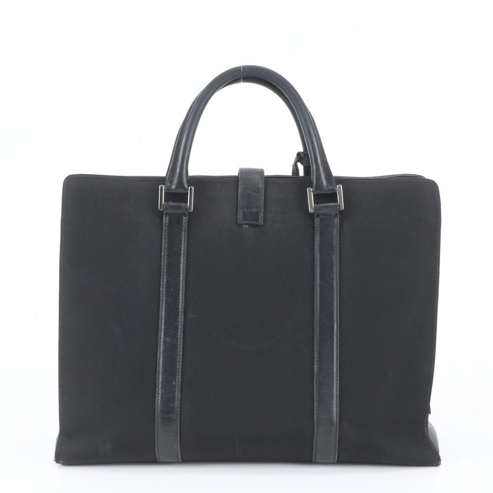 Gucci Leather Nylon Business Bag Document Bag Black — view 3