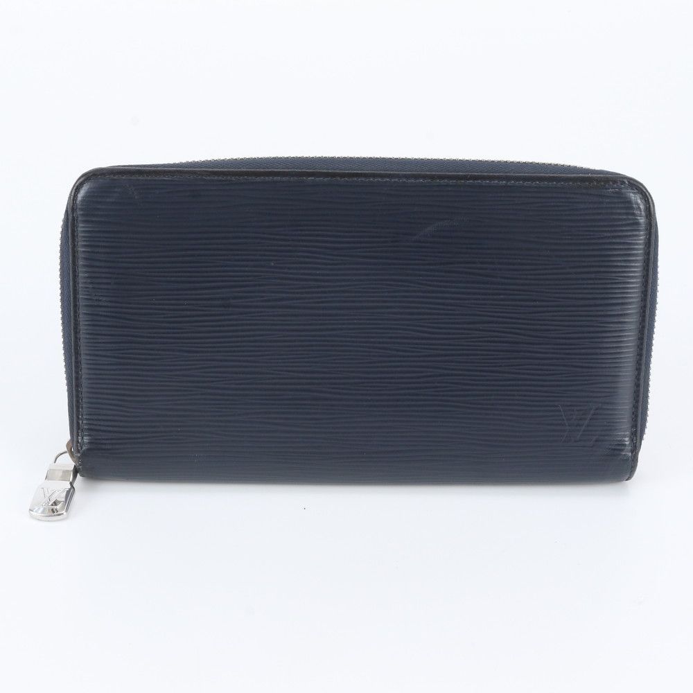 Louis Vuitton Epi Zippy Organizer NM Blue Marine Wallet Zip Around