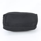 Prada Tessuto Nylon Triangle Logo Leather Shoulder Bag Black — view 6