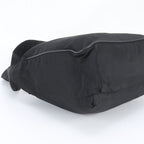 Prada Tessuto Nylon Triangle Logo Leather Shoulder Bag Black — view 5