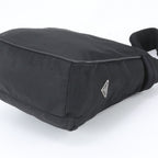 Prada Tessuto Nylon Triangle Logo Leather Shoulder Bag Black — view 4