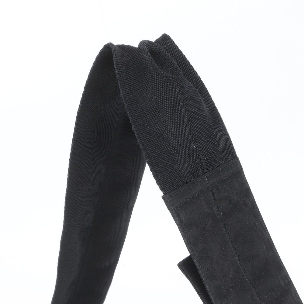 Prada Tessuto Nylon Triangle Logo Leather Shoulder Bag Black — view 2