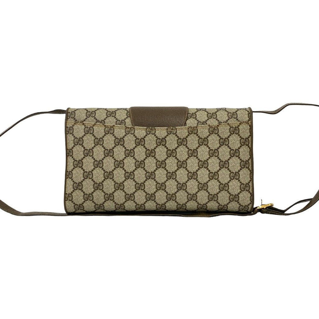 Gucci Vintage GG Logo Pattern Leather Shoulder Bag Crossbody Pochette Brown — view 3