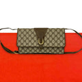Gucci Vintage GG Logo Pattern Leather Shoulder Bag Crossbody Pochette Brown