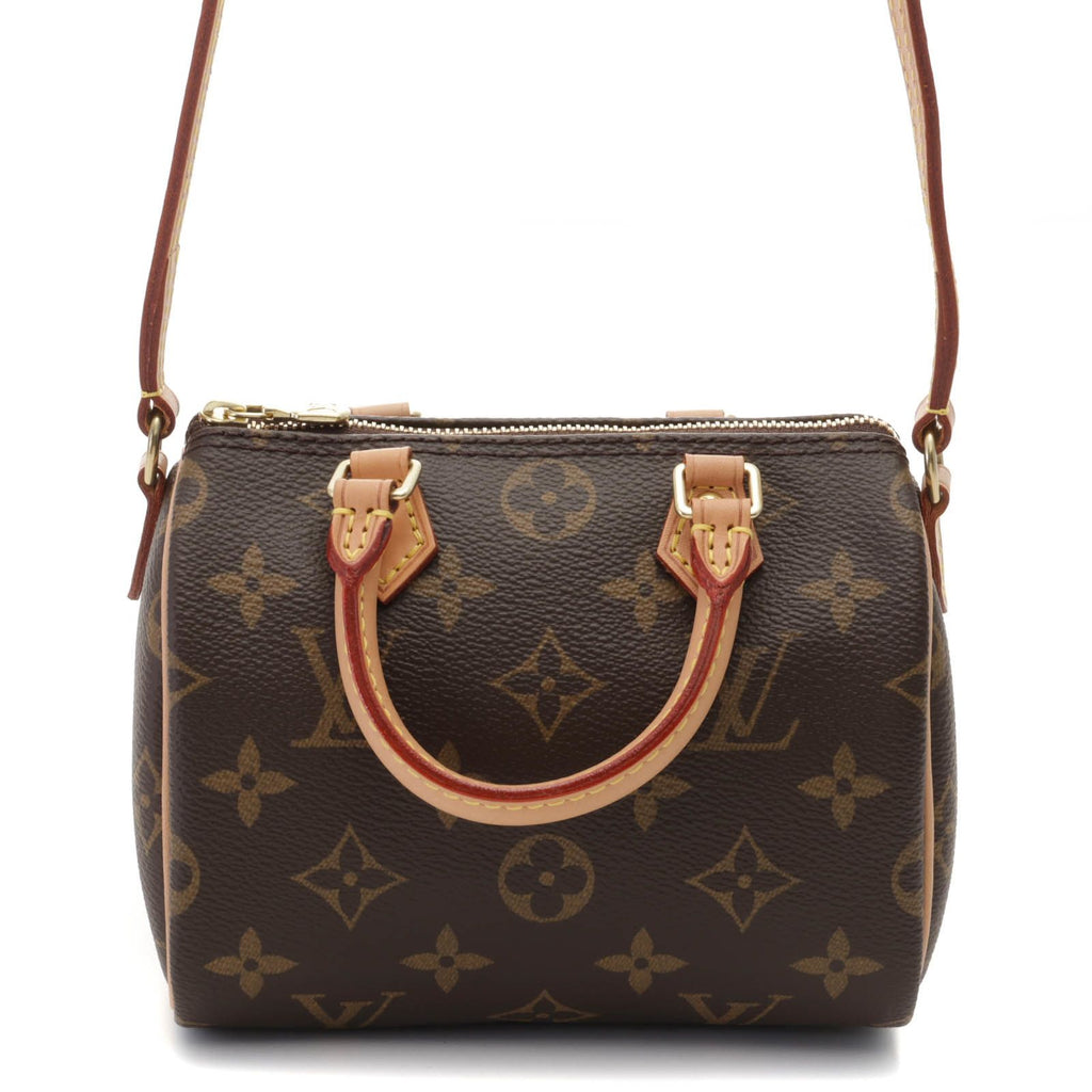 Louis Vuitton Nano Speedy Shoulder Bag Monogram Canvas Brown