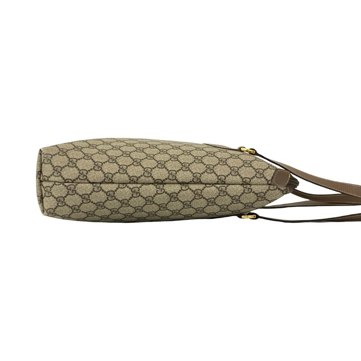Gucci Vintage GG Logo Pattern Leather Tote Shoulder Bag Brown — view 6