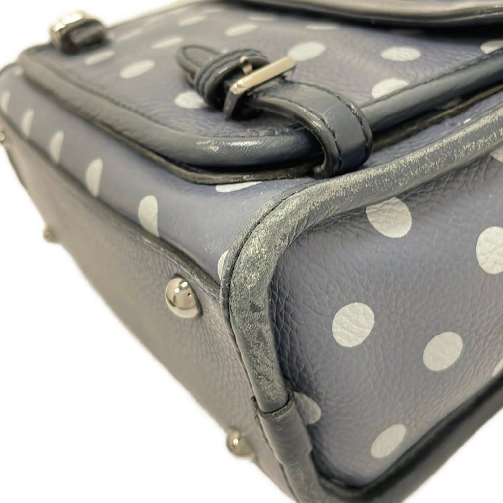 Loewe Handbag Cruz Blue Gray Light Dark Navy Dot Pattern Leather — view 6