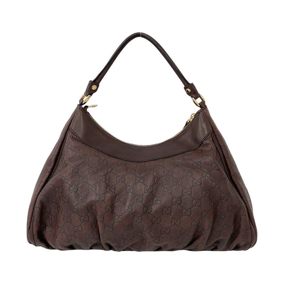 Gucci Vintage Abbey Guccissima Leather Shoulder Bag Tote Brown — view 3