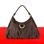 Gucci Vintage Abbey Guccissima Leather Shoulder Bag Tote Brown