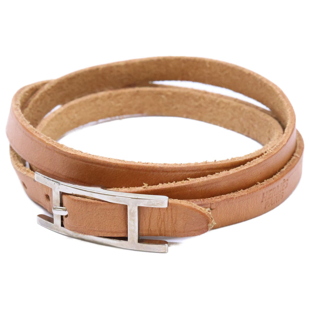 Hermes Behapi Leather Bracelet Brown
