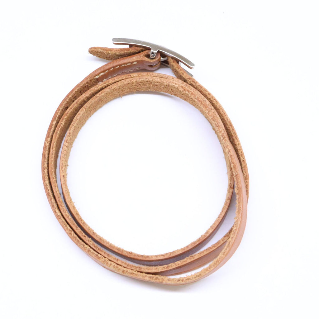Hermes Behapi Leather Bracelet Brown — view 6