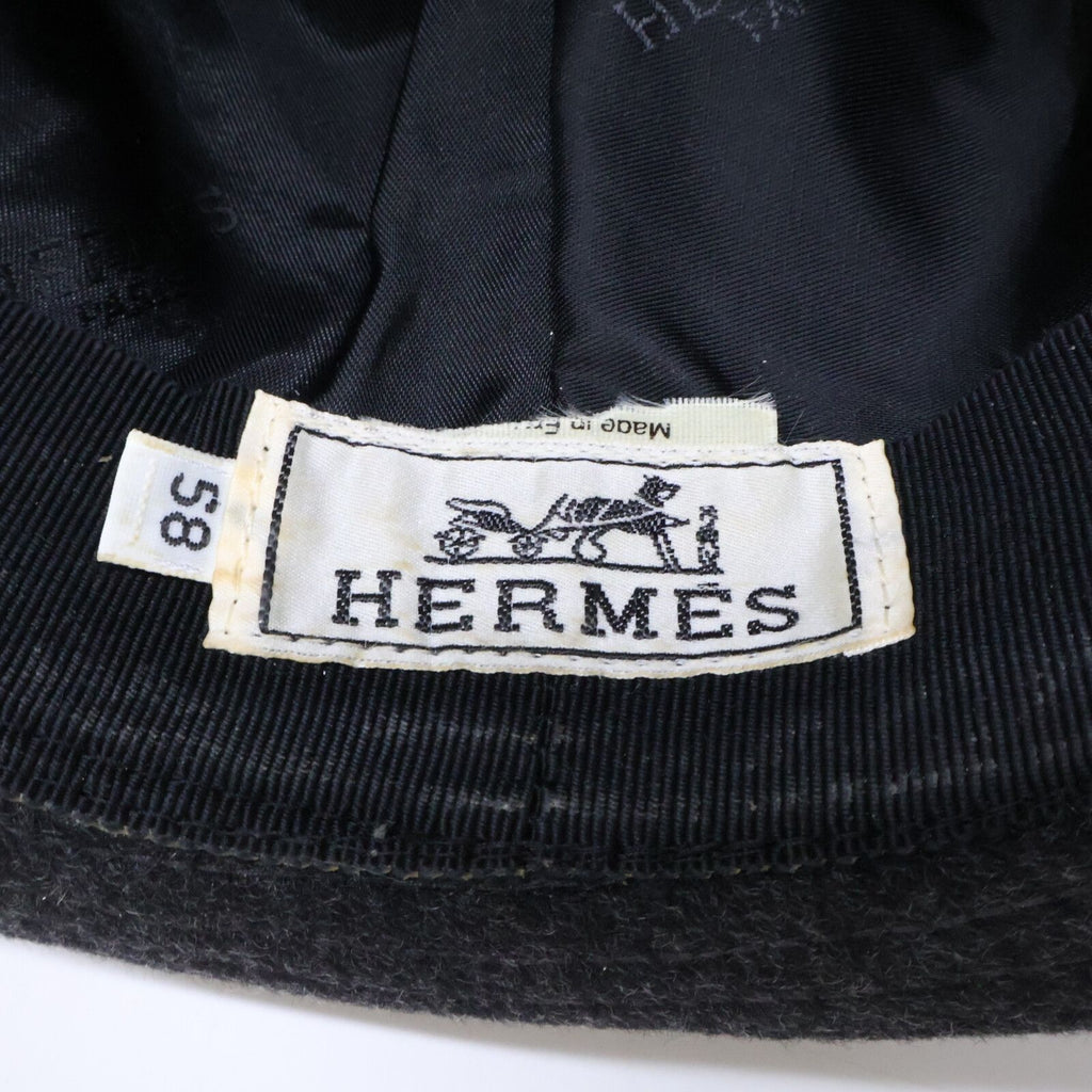 Hermes Cashmere Deerskin Folded Hat 58 — view 8