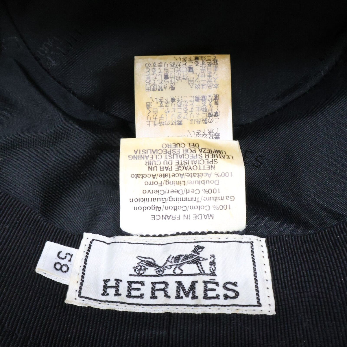 Hermes Cotton Deerskin Folded Hat 58 — view 8