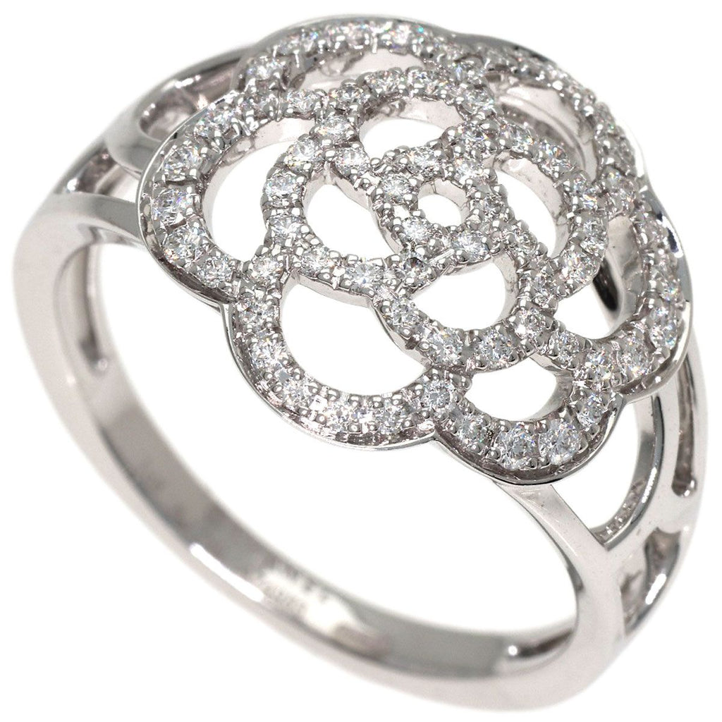 Chanel Camellia Diamond 58 Ring 18K White Gold