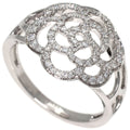 Chanel Camellia Diamond 58 Ring 18K White Gold