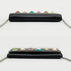 Fendi Multi Studs Chain Wallet Shoulder Bag Black — view 4