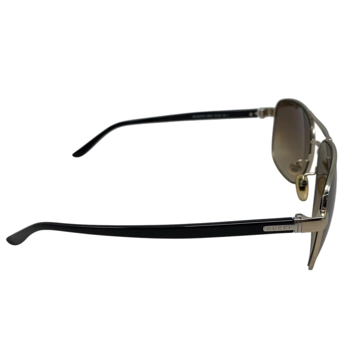 Gucci Sunglasses Double Bridge Gold Black Teardrop Shape Eyewear — view 4