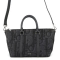 Dior Shoulder Bag Maxi Oblique Weekender 25 Canvas Leather Black Trotter