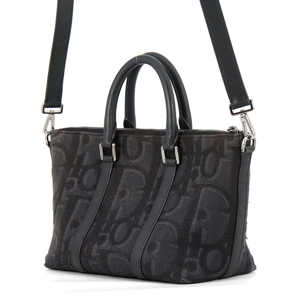 Dior Shoulder Bag Maxi Oblique Weekender 25 Canvas Leather Black Trotter — view 2