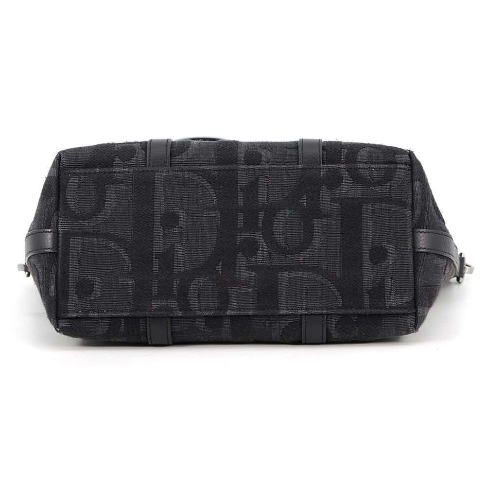 Dior Shoulder Bag Maxi Oblique Weekender 25 Canvas Leather Black Trotter — view 3