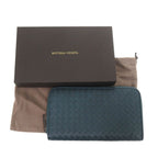 Bottega Veneta Zip Around Intrecciato Leather Blue Wallet — view 2