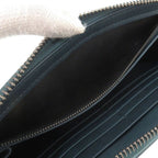 Bottega Veneta Zip Around Intrecciato Leather Blue Wallet — view 6
