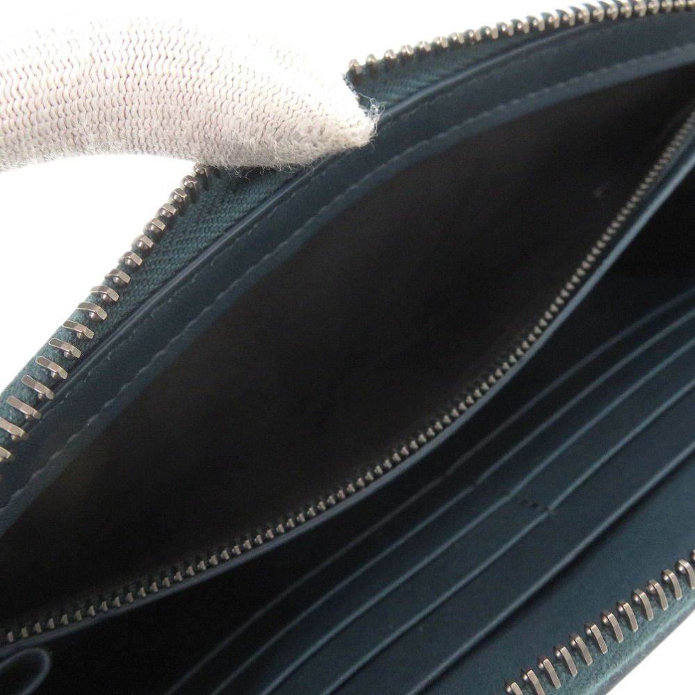Bottega Veneta Zip Around Intrecciato Leather Blue Wallet — view 6