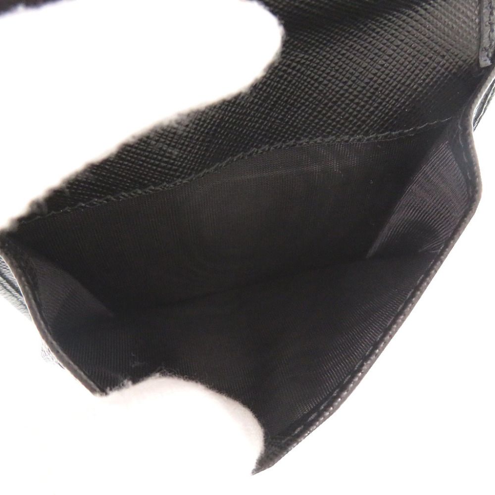 Prada Triangle Logo Nylon Saffiano Leather Black Bifold Wallet — view 7