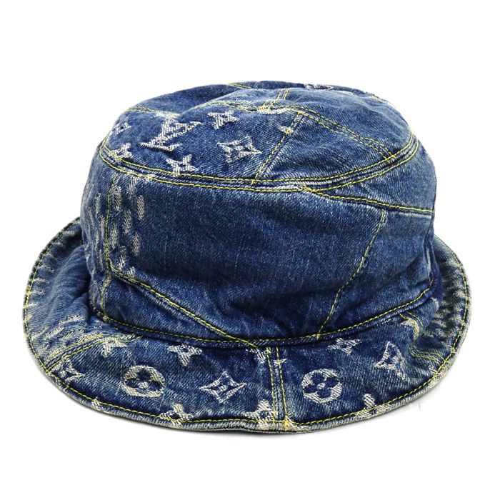 Louis Vuitton Bonnet Damier Giant Hat Wave Monogram Blue 58 — view 2