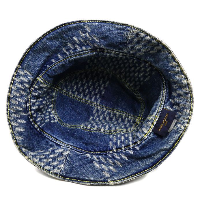 Louis Vuitton Bonnet Damier Giant Hat Wave Monogram Blue 58 — view 5