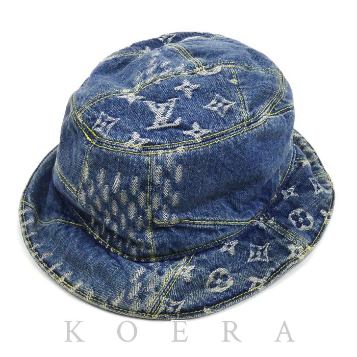 Louis Vuitton Bonnet Damier Giant Hat Wave Monogram Blue 58