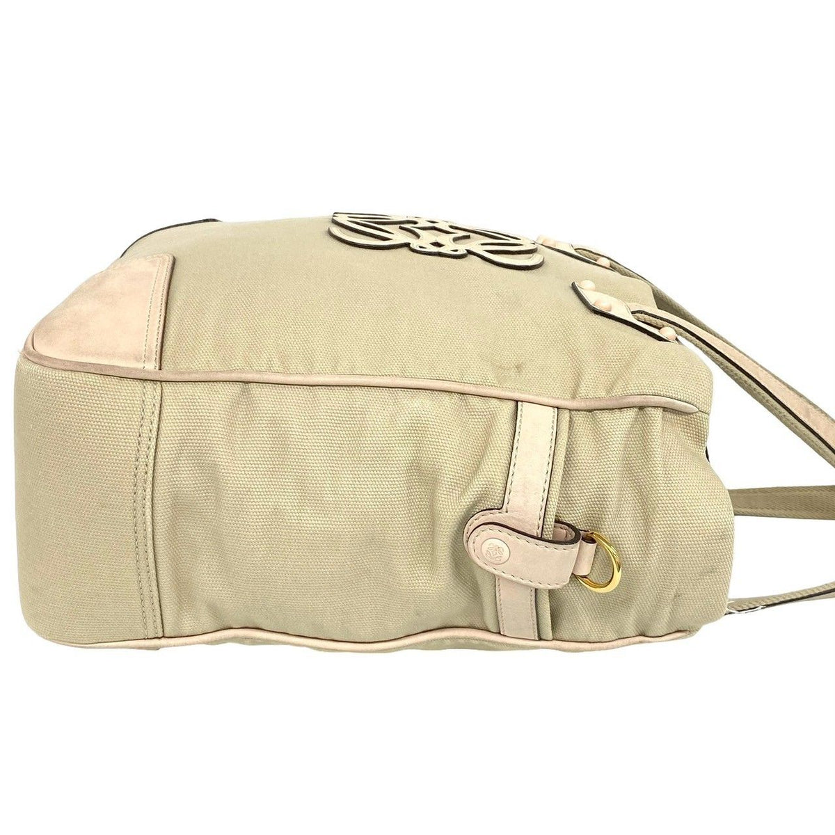 Loewe Anagram Canvas Leather 2-Way Shoulder Bag Tote Beige Pink — view 6