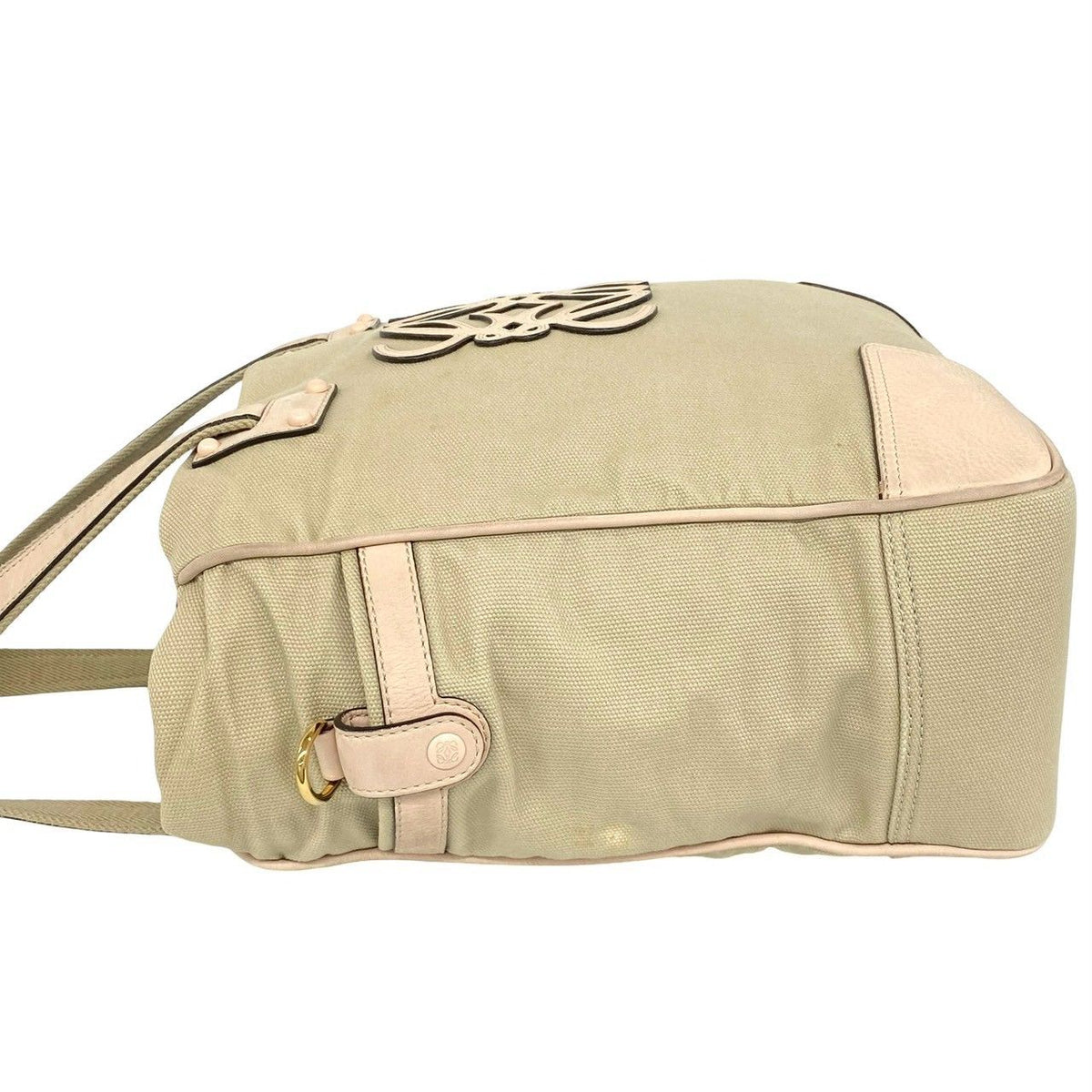 Loewe Anagram Canvas Leather 2-Way Shoulder Bag Tote Beige Pink — view 5