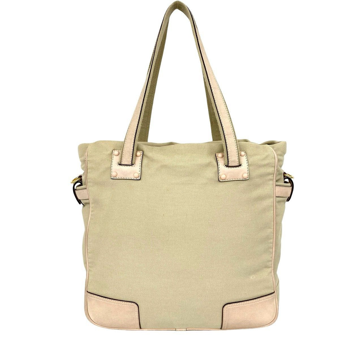 Loewe Anagram Canvas Leather 2-Way Shoulder Bag Tote Beige Pink — view 3